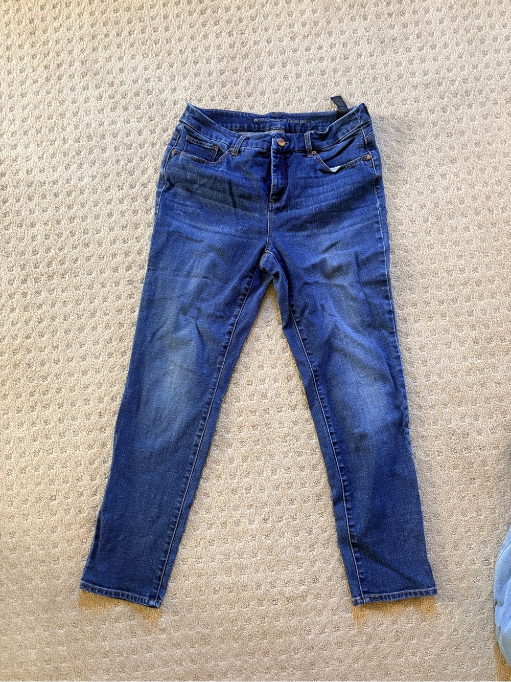 Chico’s SO Slimming Women’s Anke Jeans in Dark Blue Denim